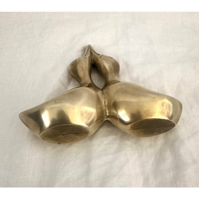 Vintage Kissing Brass Ducks For Sale - Image 4 of 4
