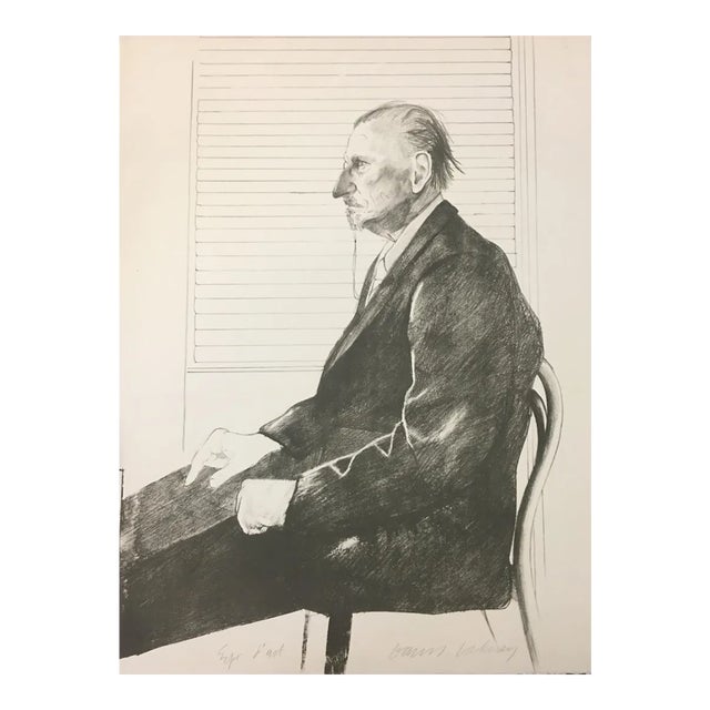 The Print Collector(Portrait of Felix Mann) - 1960s - David Hockney - Lithograph 1969 For Sale