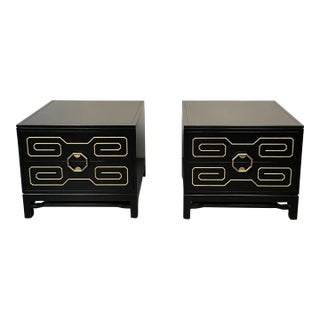 Pair of Mid-Century Modern Nightstands / Dressers, Greek Key, Mastercraft Style For Sale