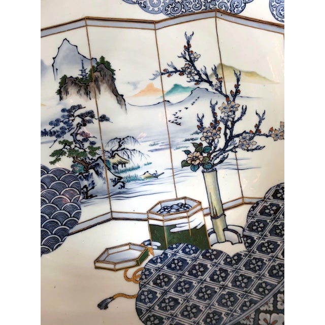 Massive Japanese Arita Presentation Porcelain Plate Meiji Period For Sale - Image 11 of 12