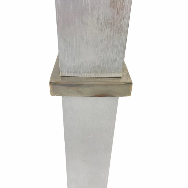 Mid 20th Century Mid Century Laurel Brushed Steel City Scape Lamps - a Pair For Sale - Image 5 of 10