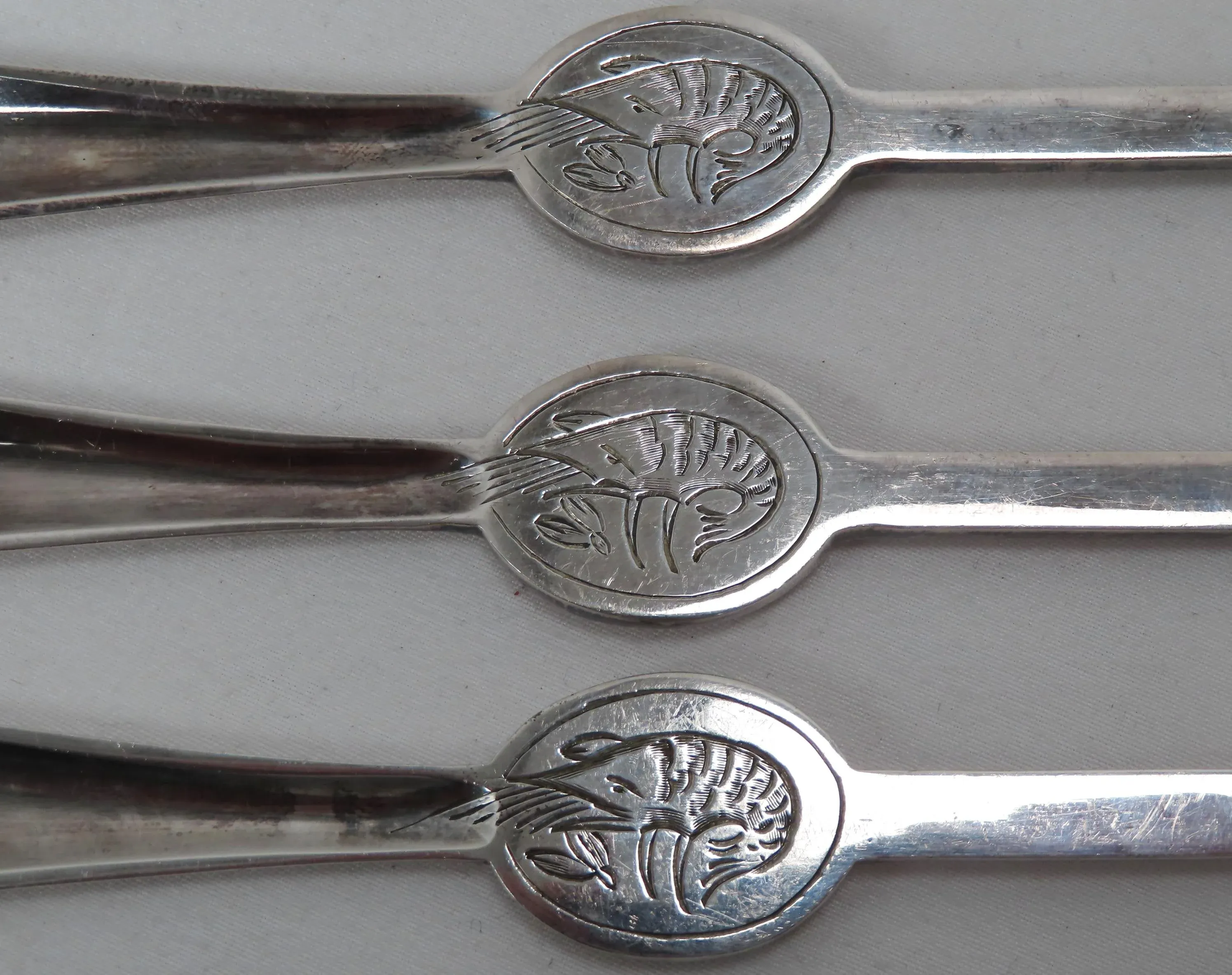 ▼Mappin&Webb ケーキフォークセット　ホールマーク　1935年 Antique Sheffield Silverplate Seafood Lobster & Crab Pick Set by