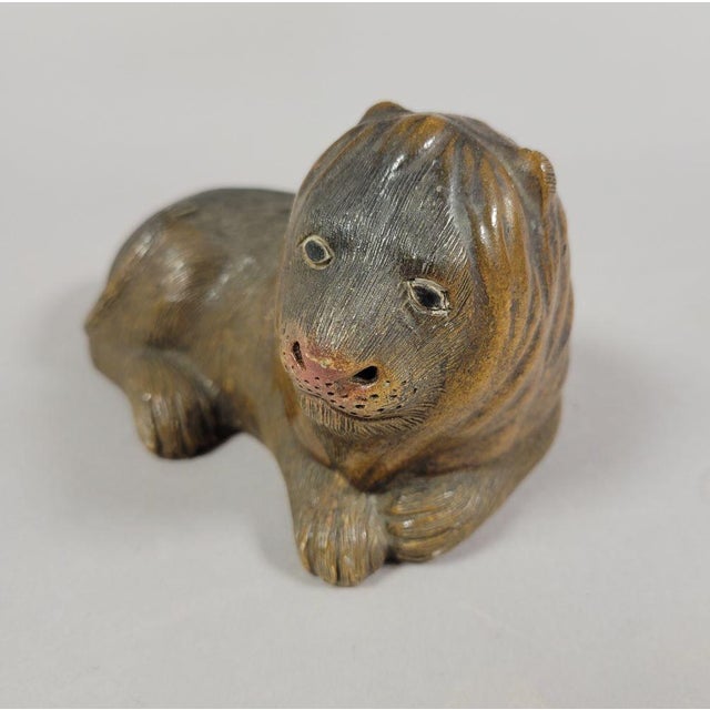 Staffordshire Potteries Antique Staffordshire Recumbent Lion Figurine For Sale - Image 4 of 9