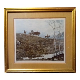 1960s Original Gordon Phillips Print Cowbows & Cattle For Sale