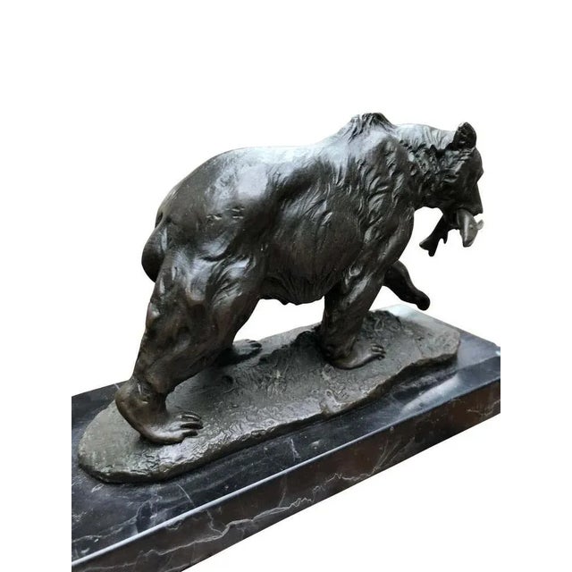 Bronze Brown Grizzly American Bear Statue, 20th-Century For Sale - Image 4 of 10