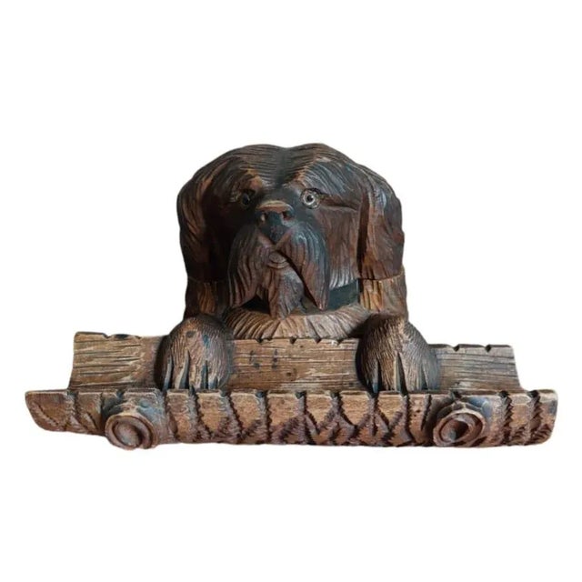 Brown Black Forest Inkwell Maltese Dog , 1930s For Sale - Image 8 of 8