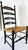 Black L. Hitchcock Rush Seat, Stenciled Ladder Back Dining Chair c.1980. For Sale - Image 8 of 12