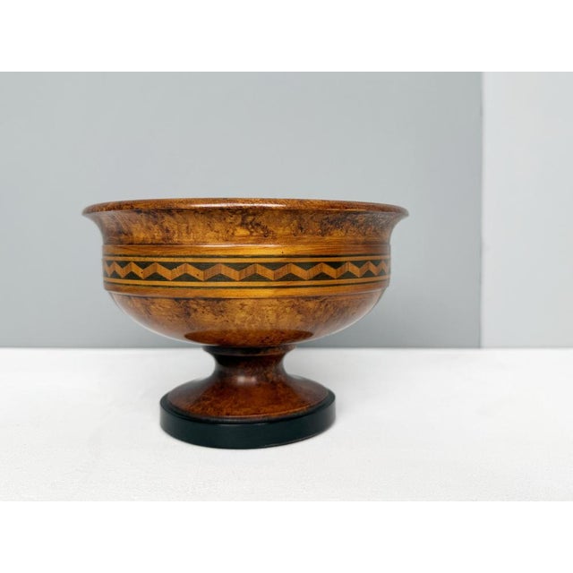 Grand Tour Bowl with Base in Veined Beech, 1890s For Sale - Image 6 of 6