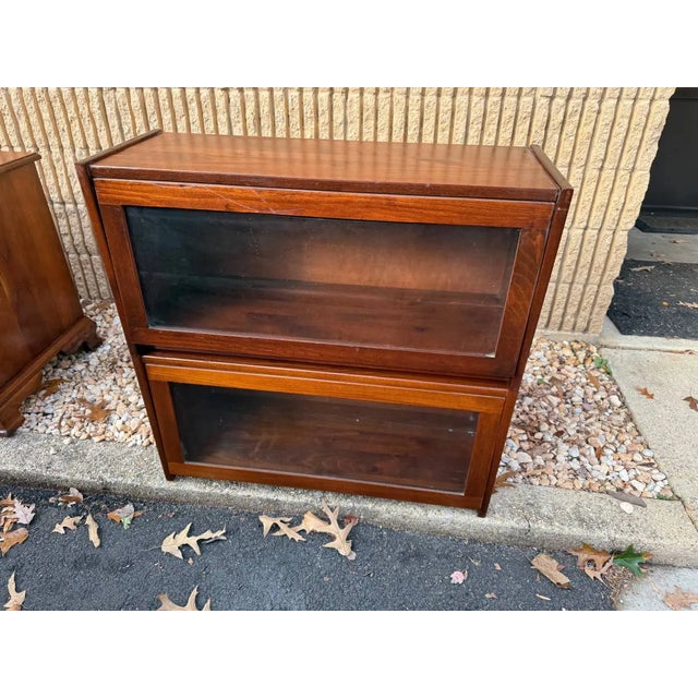 Vintage Oak and Pine 2 Stacking Bookcase. For Sale - Image 9 of 12