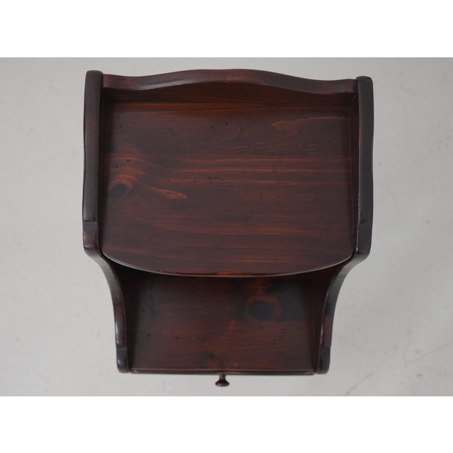 Pine 1 Drawer 2 Tier Old Tavern Style Nightstand For Sale - Image 4 of 12
