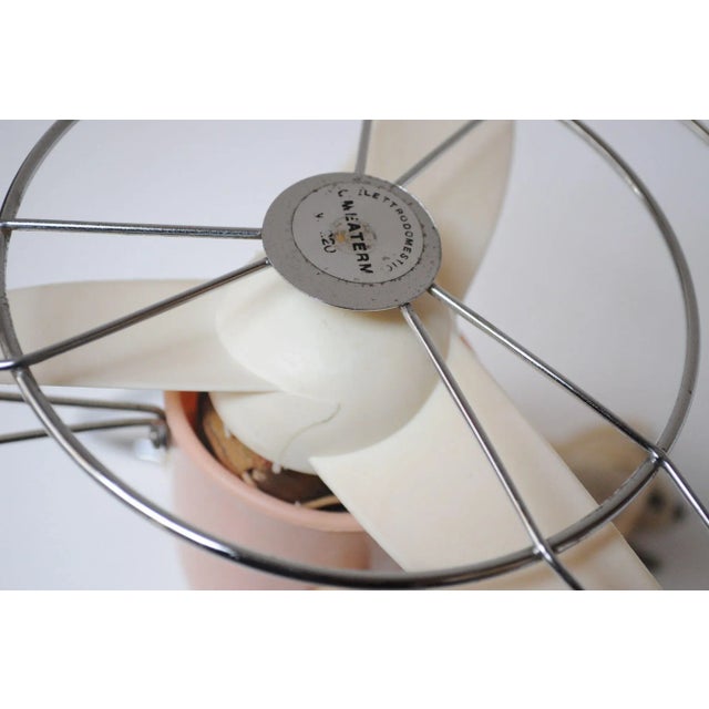 Small Vintage Italian Modern Pink Table/Wall-Mounted Fan For Sale - Image 11 of 12
