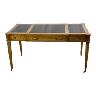 Vintage Heritage Regency Directoire Style Walnut Leather Top Writing Desk For Sale