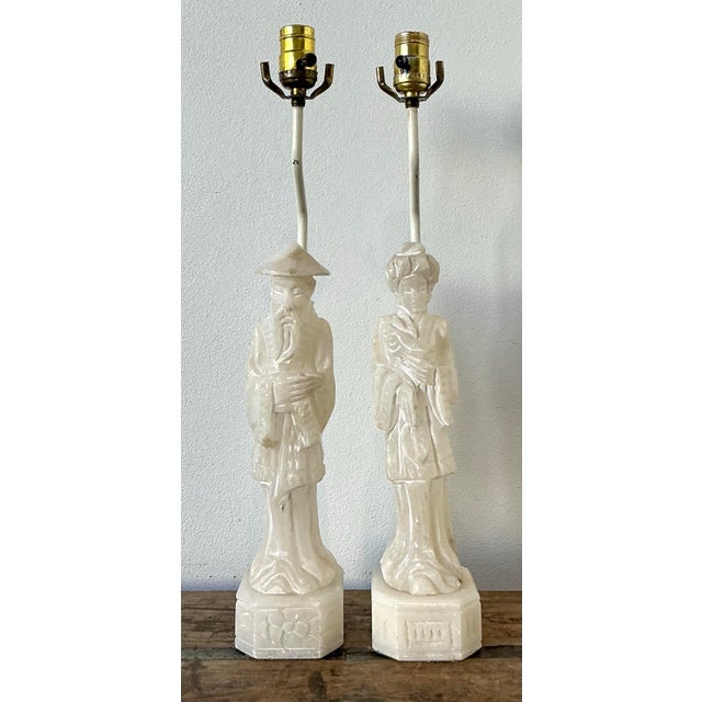 Vintage Asian Carved Stone Couple For Sale - Image 10 of 12