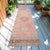 Long Turkish Hallway Runner 3x13, Muted Pink and Green Oushak Rug, Hand Knotted Vintage Runner, Mid-Century Entryway Rug For Sale - Image 6 of 15