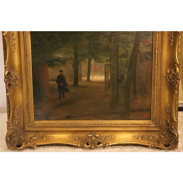 Symbolist Artist, Evening Stroll, Early 20th Century, Oil on Canvas, Framed For Sale - Image 5 of 10