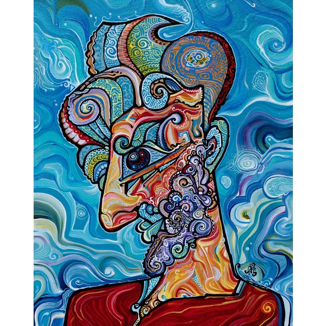 This is a one-of-a-kind original cubist painting by San Diego artist, Alexander Arshansky. Its dimensions are 20" x 16" x...