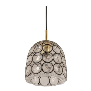 Small Iron & Clear Glass Pendant Lights from Limburg, Germany, 1960s For Sale