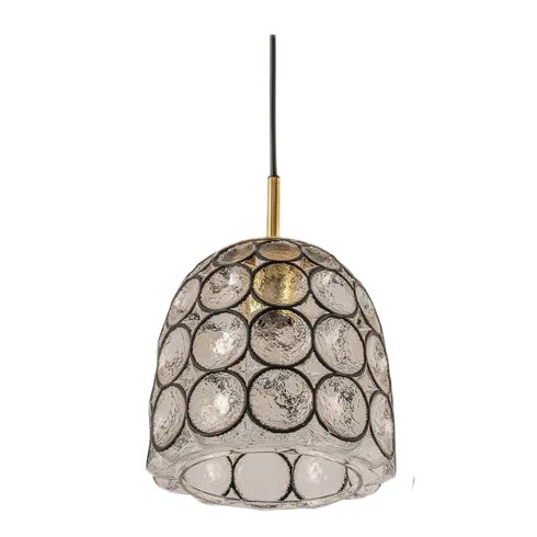 Small Iron & Clear Glass Pendant Lights from Limburg, Germany, 1960s For Sale