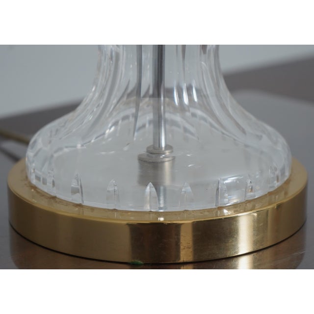 Waterford 1980s Waterford Brass and Crystal Lamps - a Pair For Sale - Image 4 of 13