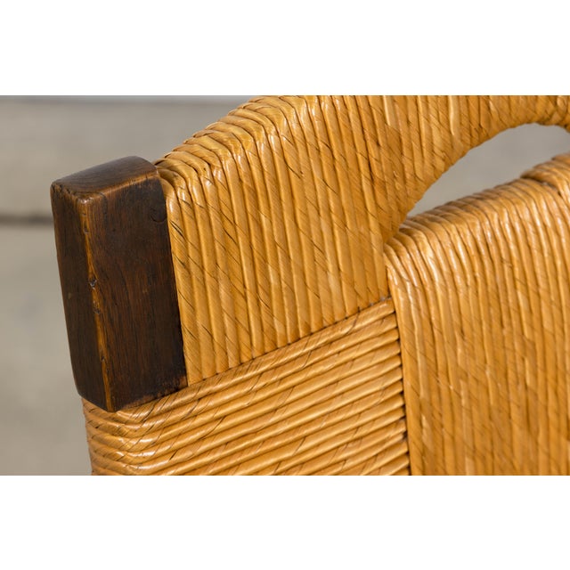 Antique French Provincial Oak Rush Seat Dining Chairs - Set of 6 For Sale - Image 9 of 18