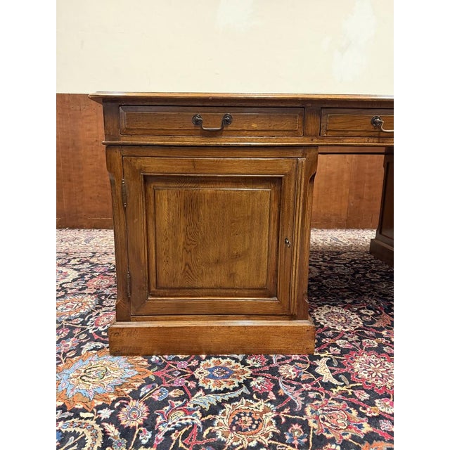 Large English Partner Desk For Sale - Image 10 of 18