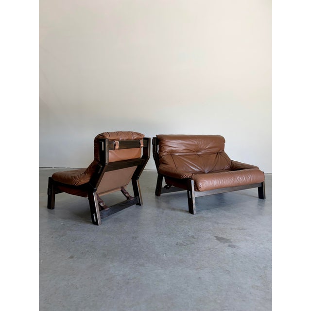 1970s 1970s Gerard Van Den Berg for Montis Attrb Dutch Brutalist Leather Sofa For Sale - Image 5 of 12