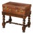 19th Century English Leather Suitcase on Walnut Stand Side Table For Sale