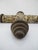 Mexican Folk Art Milagros Turned Wood Cross Nailed Brass Charms Wall Hanging For Sale - Image 10 of 11