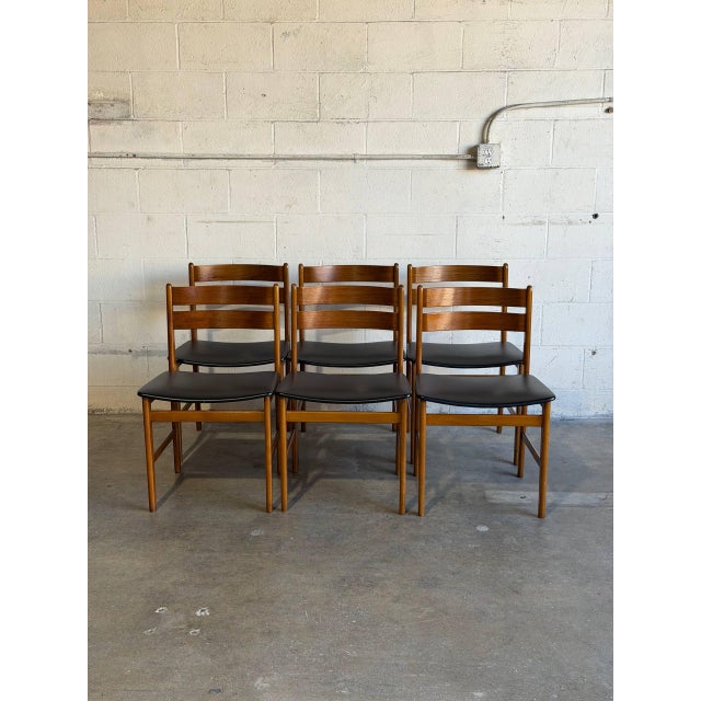 Teak Dining Chairs Set of 6 Danish Mid-Century Modern Vintage For Sale - Image 12 of 12