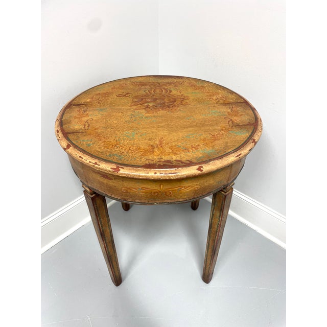Antique 18th Century Hand Painted Round Accent Table | Chairish