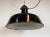 Black Industrial Black Enamel Factory Lamp with Cast Iron Top from Elektrosvit, 1950s For Sale - Image 8 of 18