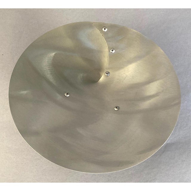 Memphis 1996 An Asymmetrical Brushed Steel Dish by Bruce MacDonald Brm For Sale - Image 3 of 4