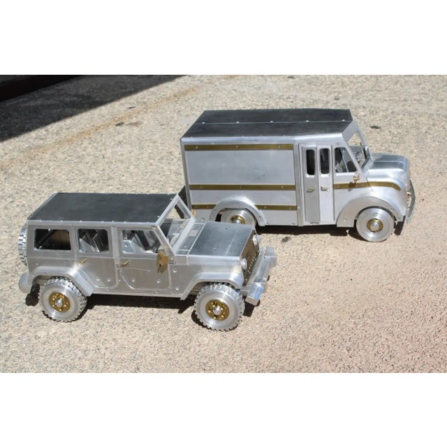 1990s Studio Made Aluminum and Brass Truck For Sale - Image 11 of 12