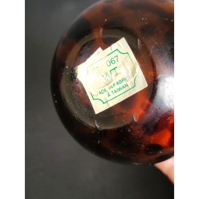 Auburn 1980s Amber Crystal Art Glass Perfume Bottle For Sale - Image 8 of 9