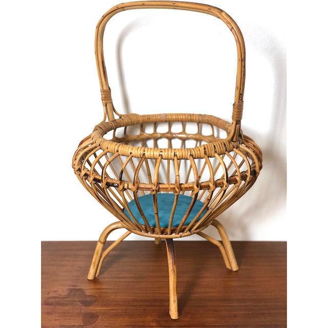 Vintage Wicker Storage Box, Italy, 1960s For Sale - Image 6 of 16
