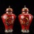 This impressive pair of covered temple jars (often referred to as General Jars) is crafted from a bronze body and richly...