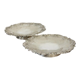 Pair of 20th Century Portuguese Silver Salvers /Plates 6" Diameter For Sale