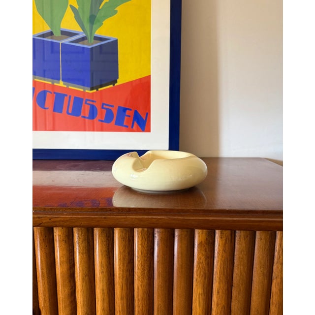 Space Age Cream Ceramic Ashtray, Sicart Italy 1970s For Sale - Image 6 of 11