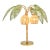 Matthew Izzo Home Palm Beach Sola Green and Natural Rafia Paper Palm Tree and Coconut Table Lamp With Brass Details For Sale