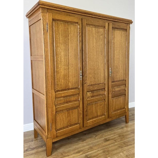 Vintage French Style Wardrobe in Oak For Sale - Image 4 of 11