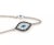 Contemporary Diamond Sapphire & Enamel 18k White Gold Evil Eye Double Chain Bracelet For Sale - Image 3 of 4