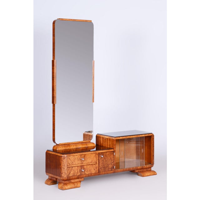 Art Deco Dressing Table in Rosewood and Walnut Veneer with Mirror, France, 1920s For Sale - Image 12 of 12