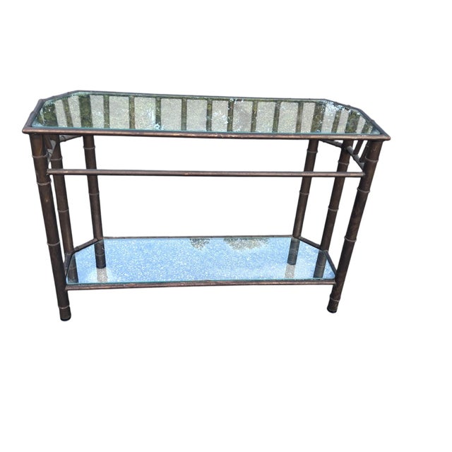 Late 20th Century Late 20th Century Faux Bamboo Metal Console For Sale - Image 5 of 14