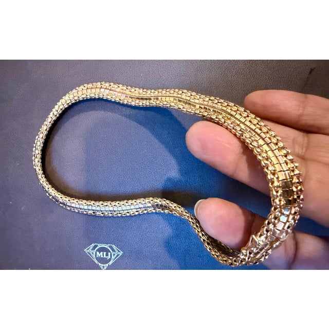 2000 - 2009 Vintage 18 Karat Yellow Gold 55.5 Gm Choker Link Like Chain Unisex, 16" Necklace For Sale - Image 5 of 18