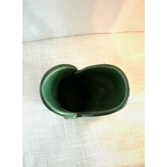 Vintage Shreve, Crump & Low Gurgling Cod Pitcher Green Glazed Ceramic For Sale - Image 4 of 11