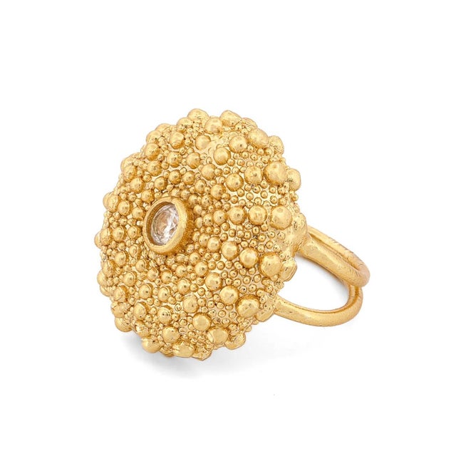 Celestial Sunburst Gold Adjustable Ring, Size 4 For Sale - Image 9 of 10