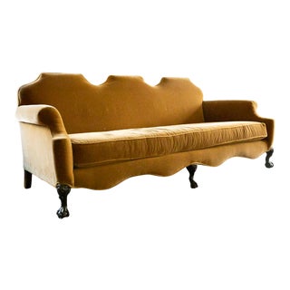 1920s Vintage Camel Mohair Sofa For Sale