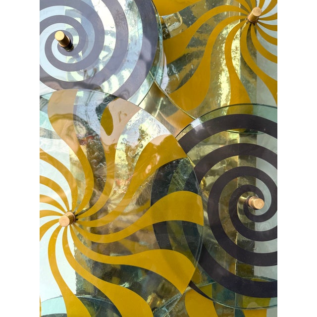 Contemporary Pair of Brass and Murano Glass Spiral Sconces, Italy For Sale - Image 12 of 14