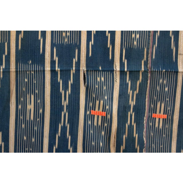 1990s Vintage Baoule African "Coastal Diamond" Ikat Throw For Sale - Image 5 of 7