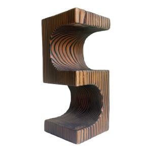Shou Sugi Ban Abstract Wood Object, 1970s Japan